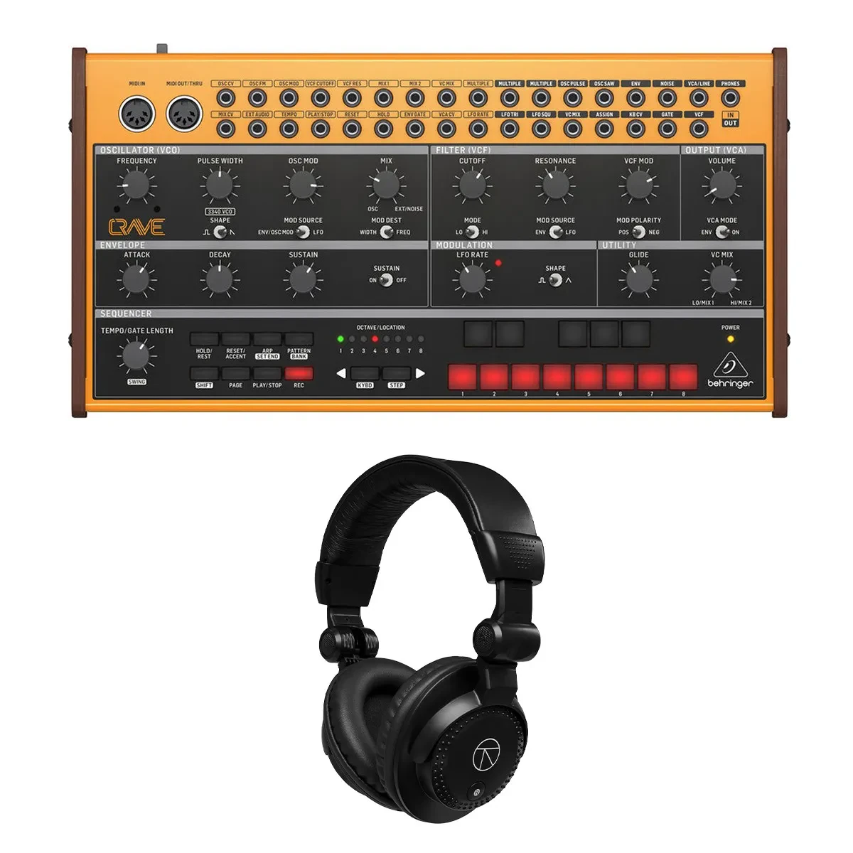 Аналоговый студийный синтезатор Behringer CRAVE с наушниками