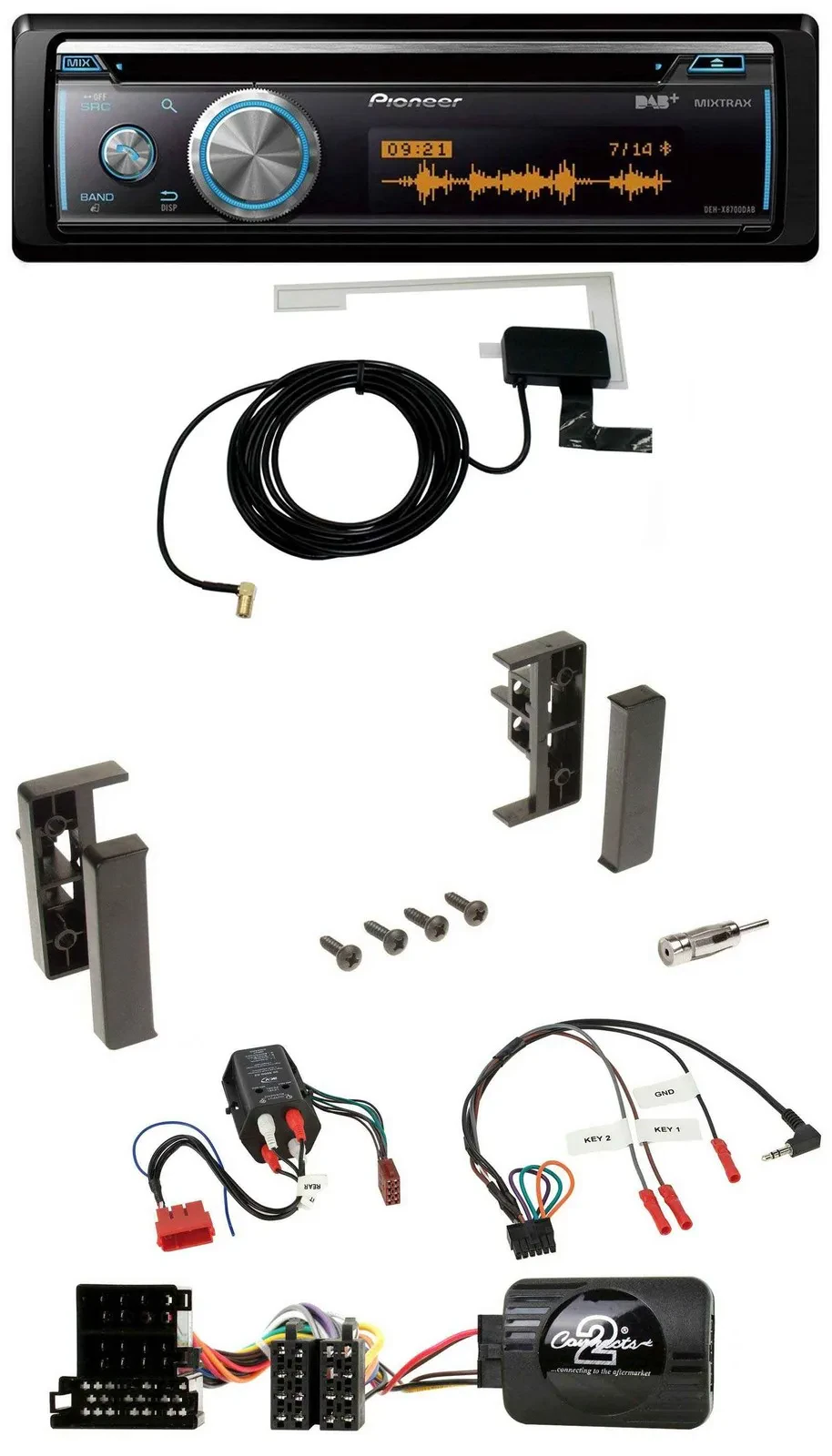 Pioneer Bluetooth DAB Lenkrad USB CD Autoradio für Audi A3 A4 A6 99-00 BOSE-Voll