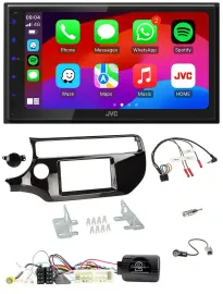 JVC Bluetooth USB Lenkrad 2DIN DAB Autoradio für Kia Rio UB 2017-2023 piano schw