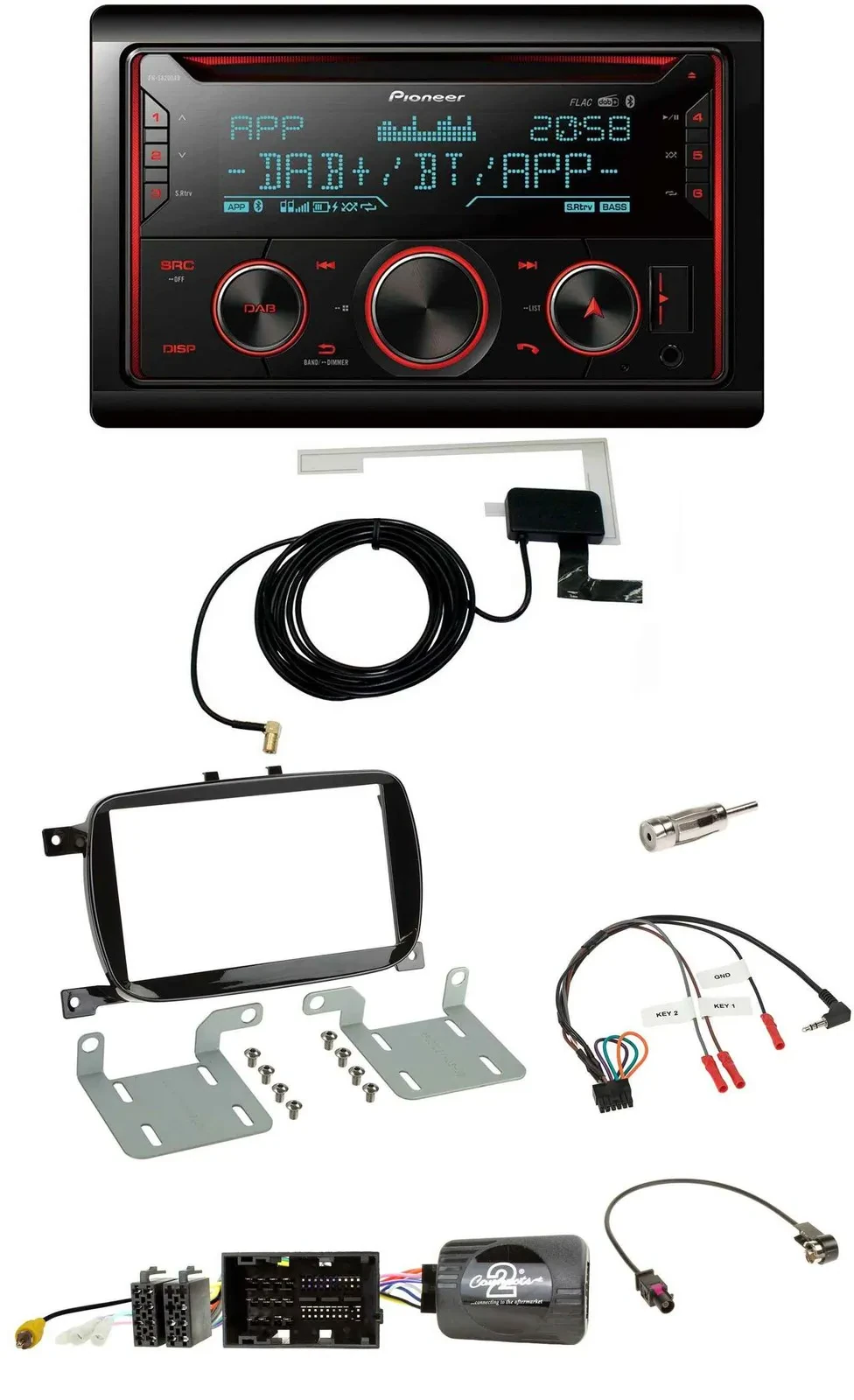 Pioneer 2DIN Lenkrad DAB USB CD Bluetooth Autoradio für 500 X ab 2016 Facelift P