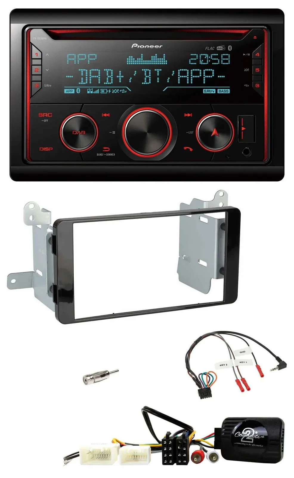 Pioneer 2DIN DAB Lenkrad Bluetooth USB CD Autoradio für Mitsubishi L200 ab 10/20