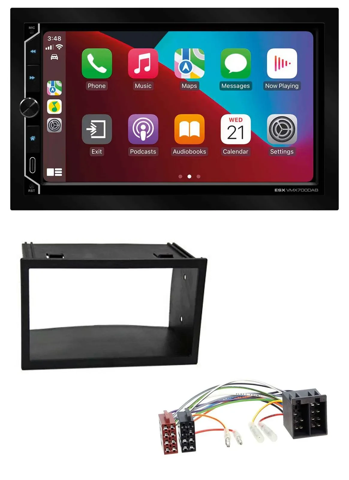 ESX 2DIN DAB USB MP3 Bluetooth Autoradio für VW Golf 4 Polo T4 Fox Passat ISO