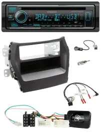Kenwood Lenkrad Bluetooth DAB USB CD Autoradio für Hyundai Santa Fe ab 2012 schw
