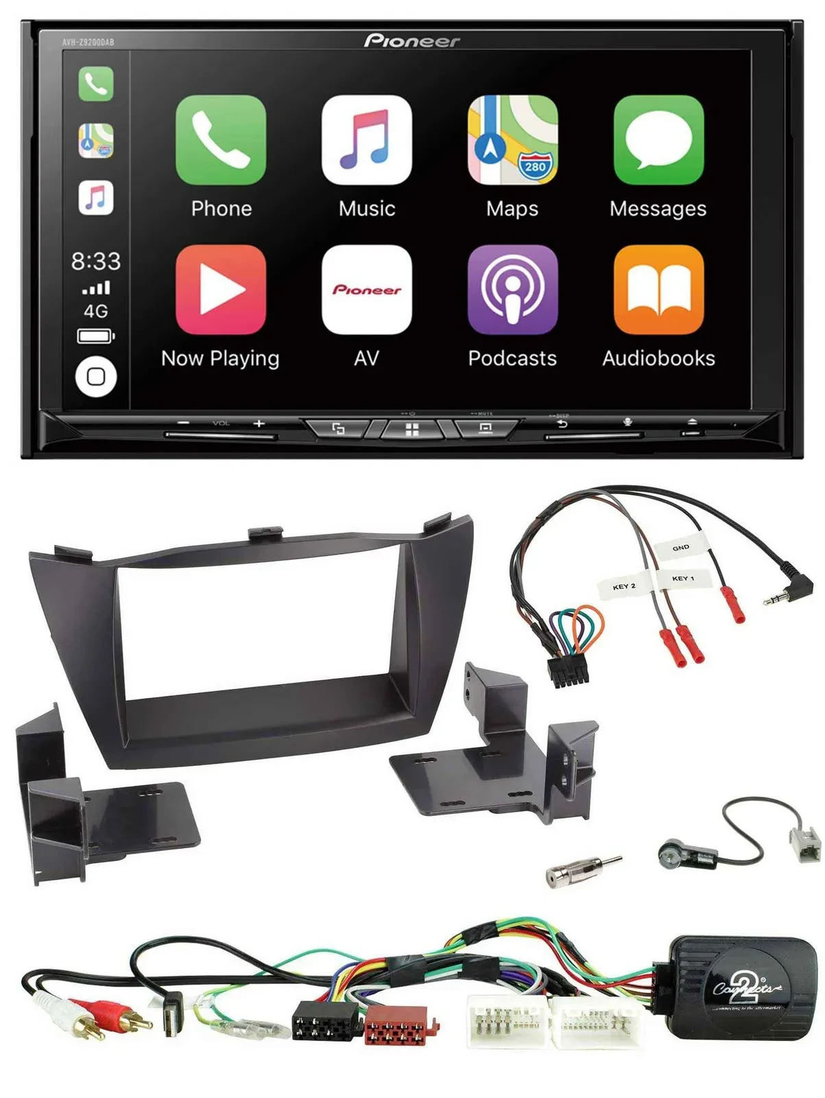 Pioneer 2DIN Lenkrad USB DAB DVD Bluetooth Autoradio für Hyundai Tucson 2010-201