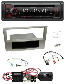 Kenwood Lenkrad CD USB Bluetooth DAB Autoradio für Opel Corsa D satin-stone 09-1