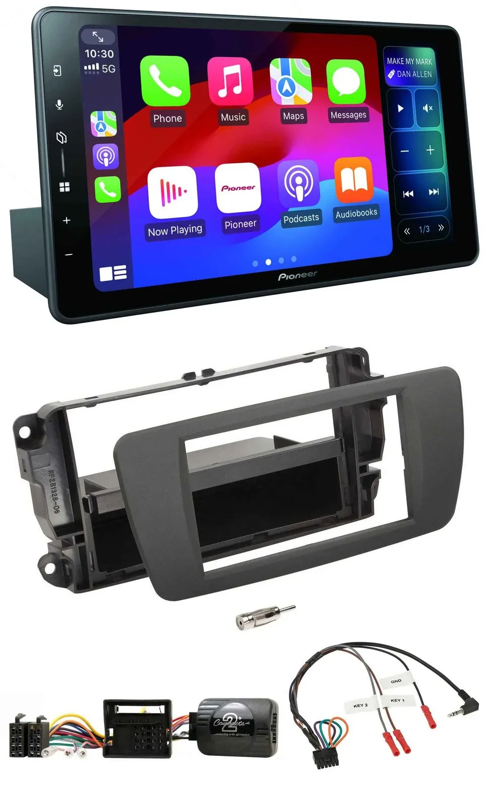 Pioneer Bluetooth DAB Lenkrad USB Autoradio für Seat Ibiza tuam grey