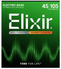 Струны для бас-гитары Elixir NanoWeb XL 14087 45-105