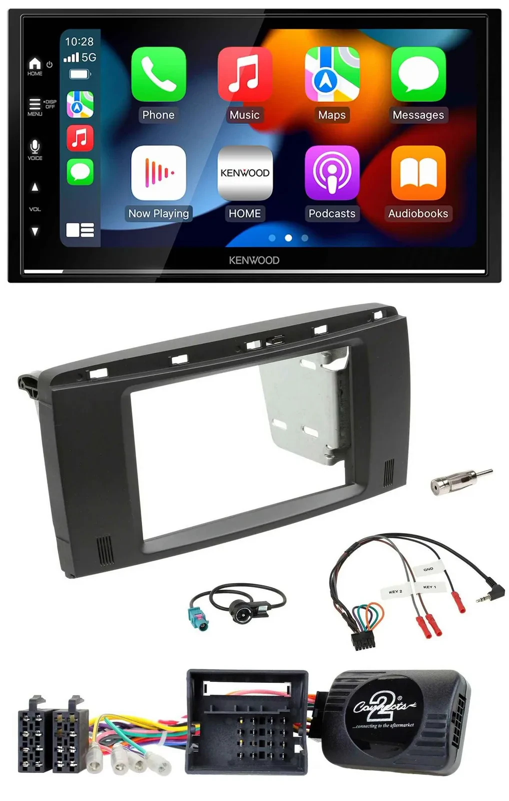 Kenwood DAB USB Bluetooth 2DIN Lenkrad Autoradio für Mercedes R-Klasse 2006-2012