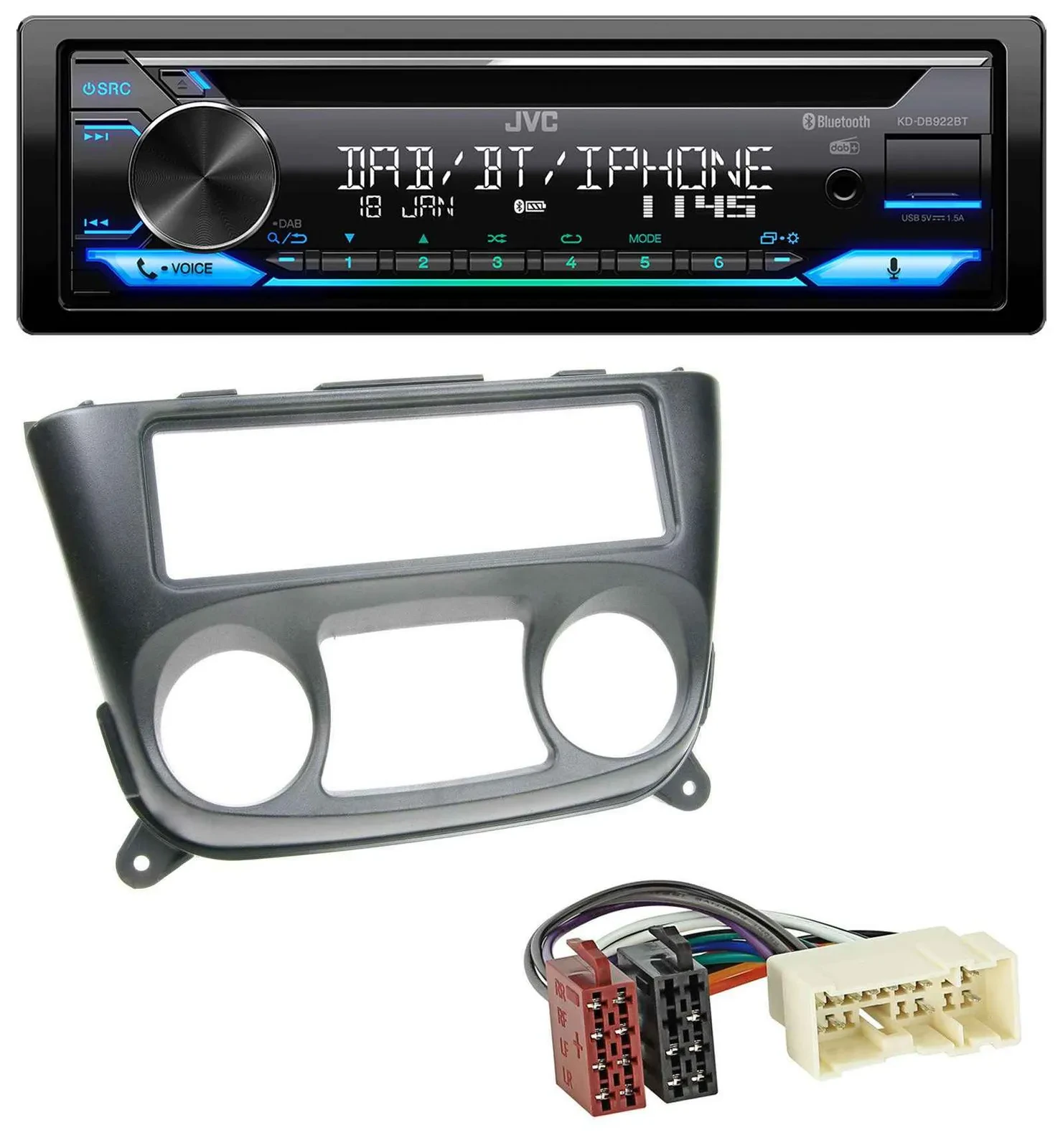 JVC Bluetooth MP3 USB DAB CD Autoradio für Nissan Almera N16 (ab 2000)