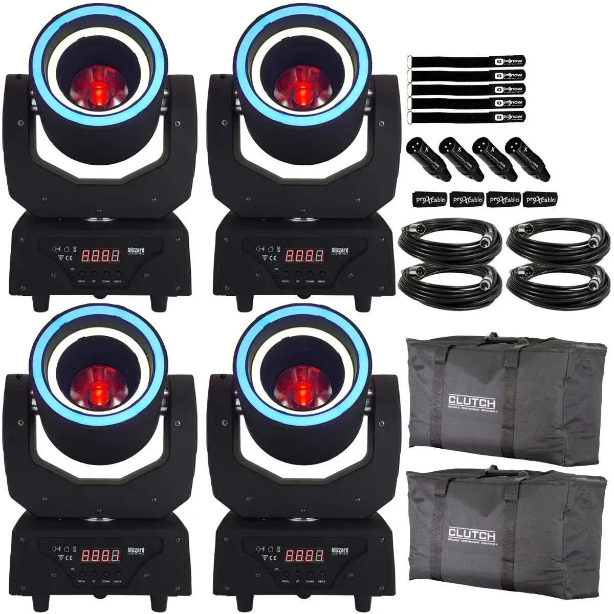 Прибор с полным движением Blizzard Lighting Hypno Beam LED DMX с аксессуарами (4 штуки)