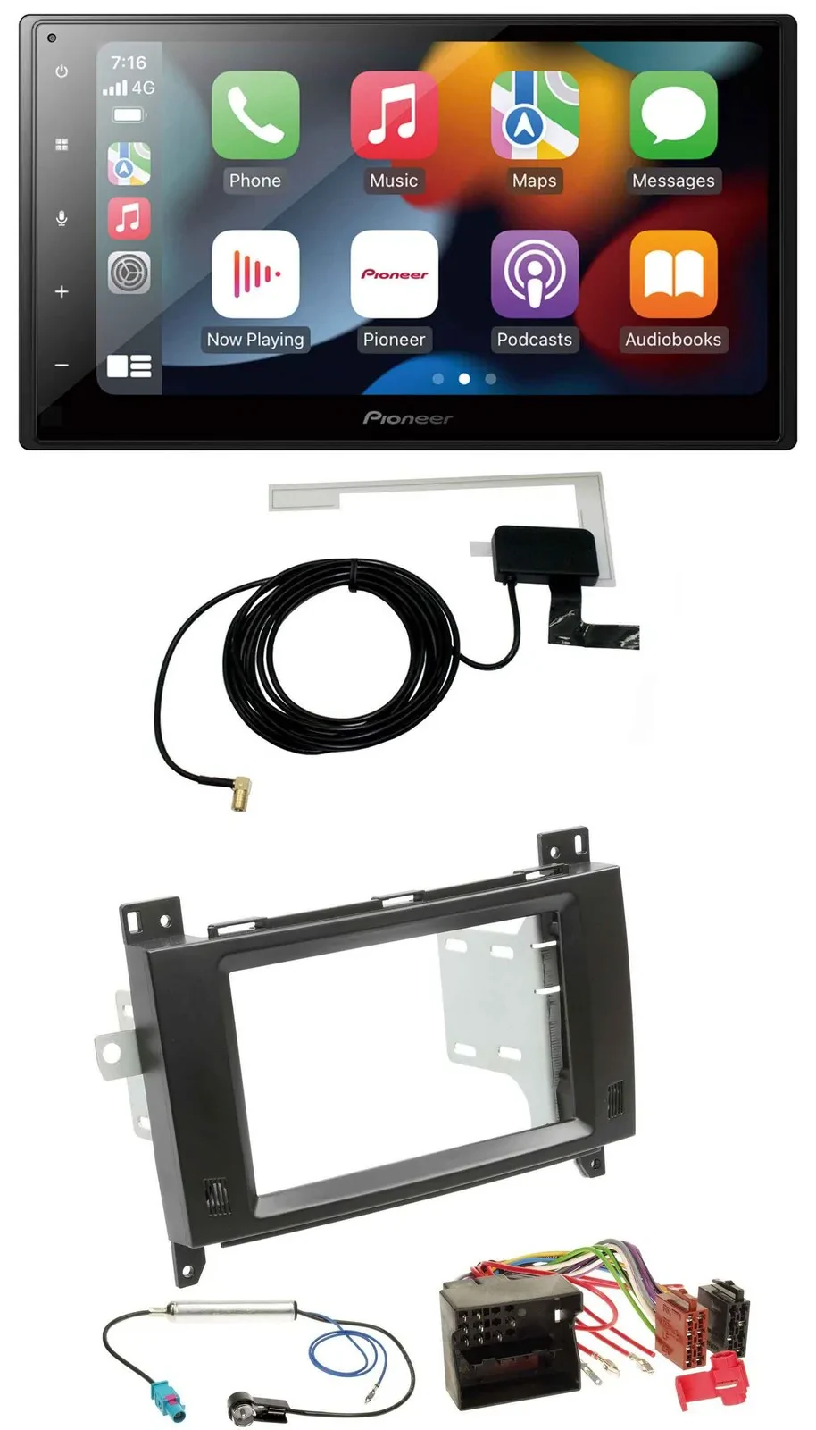 Pioneer MP3 USB Bluetooth DAB 2DIN Autoradio für Mercedes Viano Vito 06-14 schwa