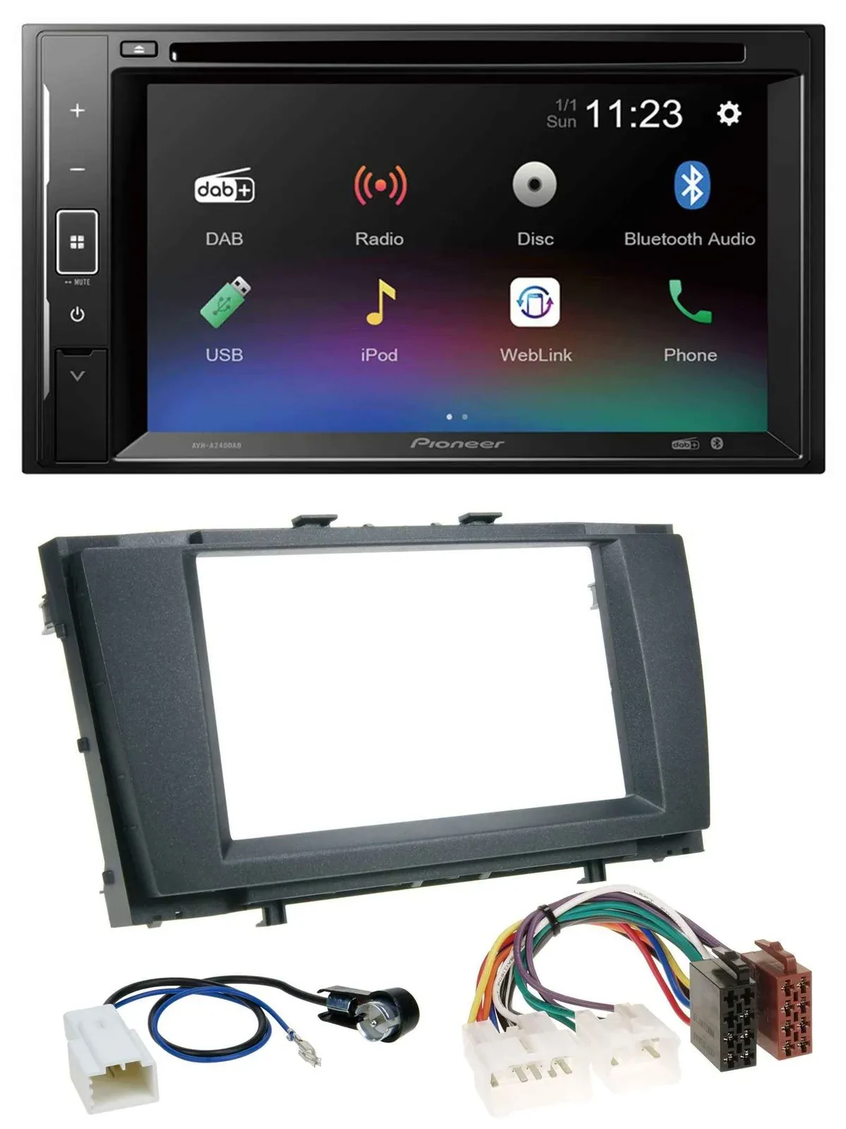 Pioneer Bluetooth MP3 USB 2DIN DAB DVD Autoradio für Toyota Avensis 2009-2015