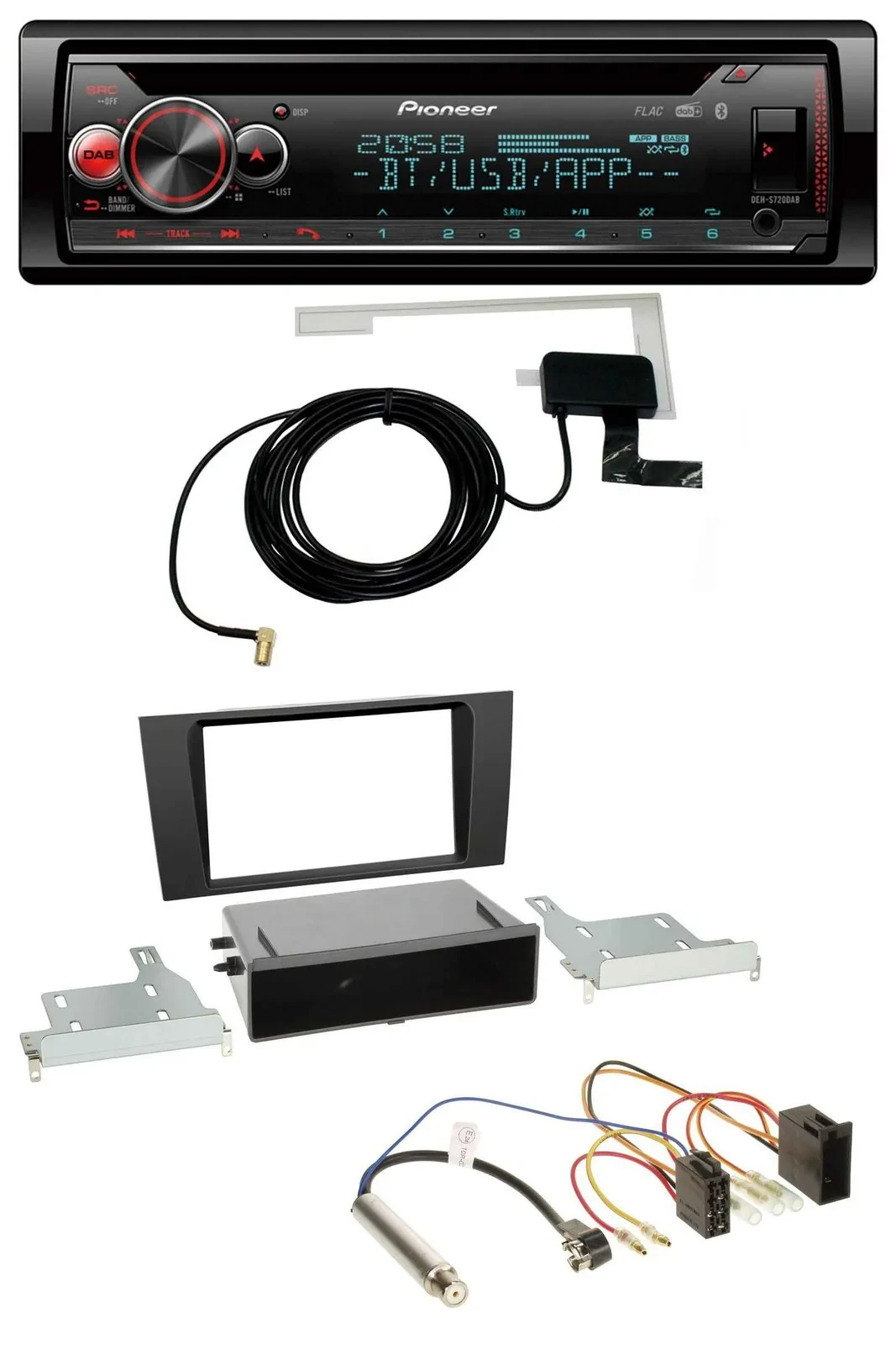 Pioneer DAB CD MP3 USB Bluetooth Autoradio für Audi A4 (B5 1999-2001) Symphony