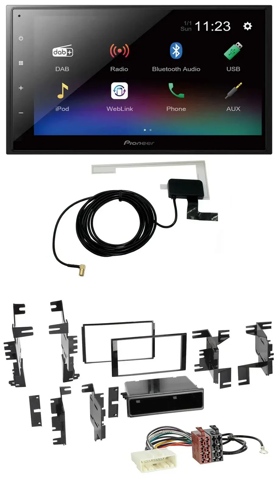 Автомагнитола Pioneer 2-DIN, DAB, Bluetooth, USB, MP3 для Nissan Cube (с 2009), Frontier
