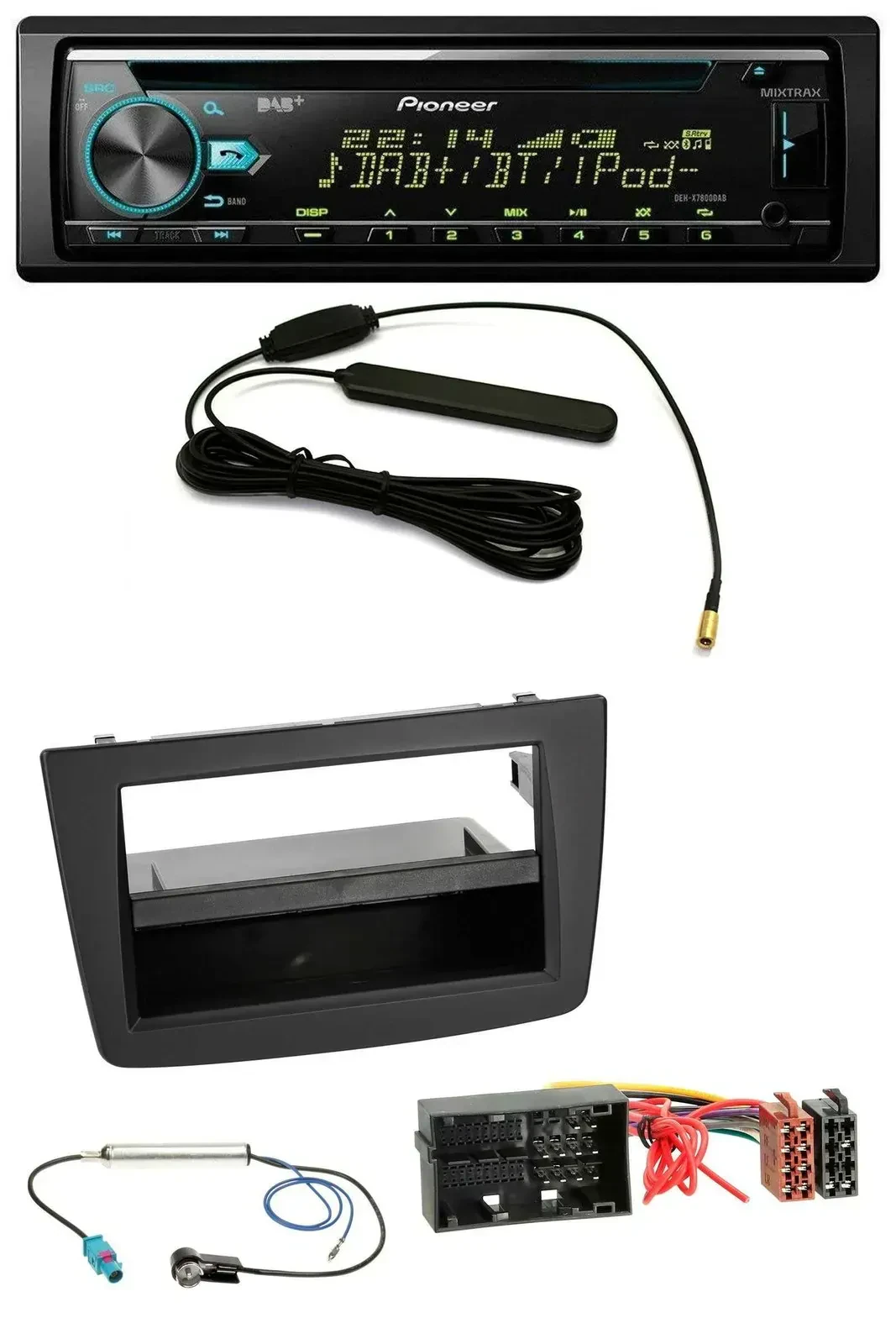 Автомагнитола для Alfa Romeo Mito (с 2014) Pioneer CD/MP3, USB, AUX, DAB, черный