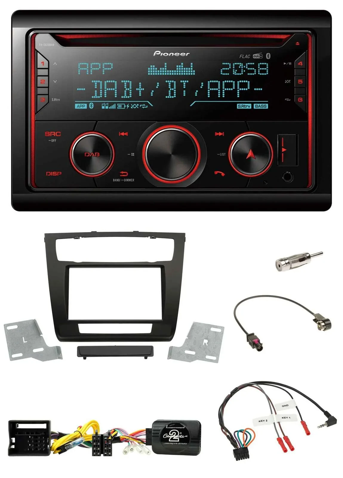Автомагнитола Pioneer 2DIN DAB Bluetooth USB CD для BMW 1 серии, поддержка управления на руле, для авто с автоматическим климат-контролем