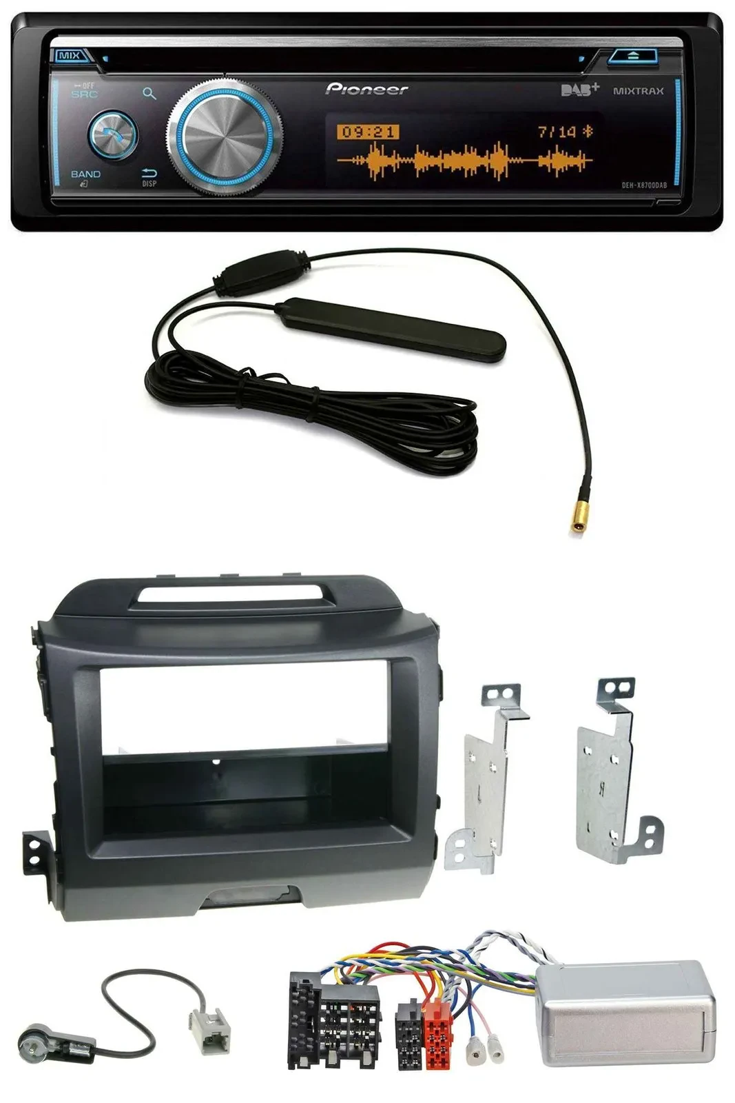 Pioneer CD USB Bluetooth DAB Lenkrad Autoradio für Kia Sportage 3 10-15 schwarz