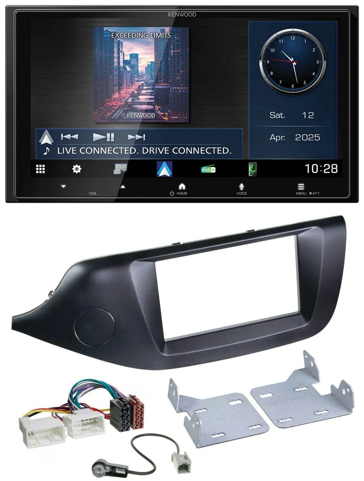 Kenwood Bluetooth 2DIN USB DAB MP3 Autoradio für Kia Ceed (ab 12) schwarz