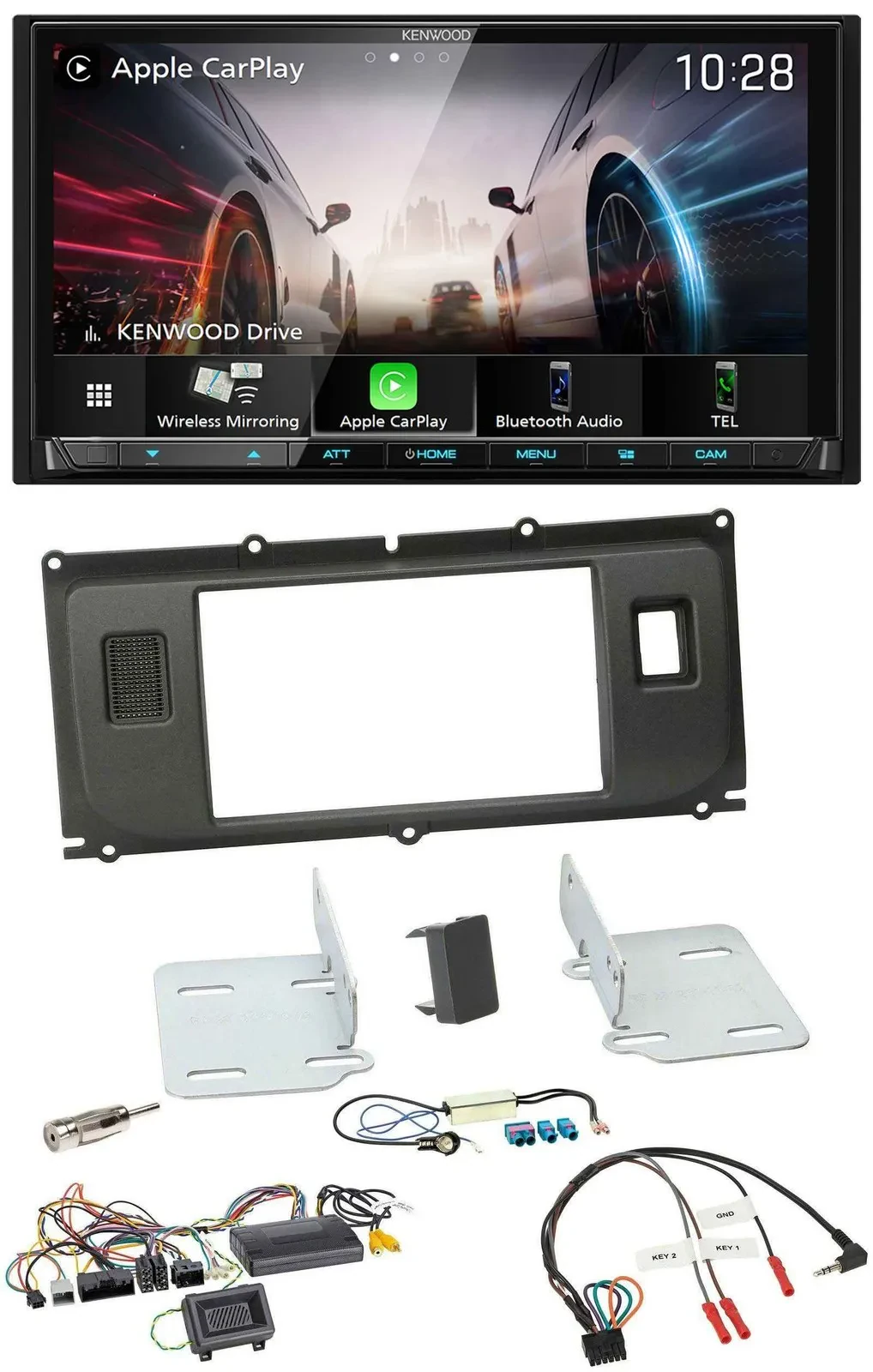 Kenwood Lenkrad 2DIN USB DAB Bluetooth Autoradio für Land Rover Evoque Blindstop