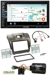Alpine Bluetooth TMC USB DAB 2DIN Lenkrad Navigation für Isuzu D-Max ab 2012 gra