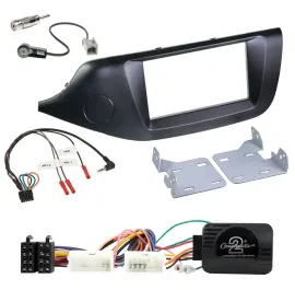 Установочный комплект для автомагнитолы Caraudio24 для Kia Ceed (с 2012), 2-DIN, чёрный, с адаптером рулевого управления