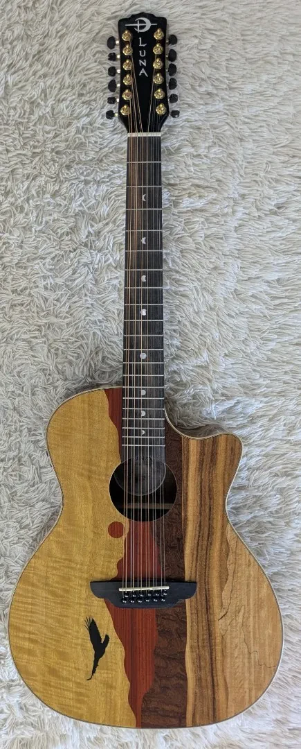 Б/У Электроакустическая гитара Luna Guitars Vista Eagle 12-String 12-струнная, тропическая древесина, с жестким кейсом
