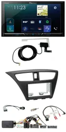 Автомагнитола для Honda Civic Pioneer 2DIN DAB Bluetooth USB, поддержка управления на руле, черный