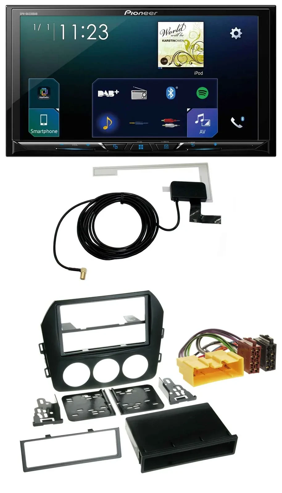 Pioneer 2DIN DAB USB MP3 Bluetooth Autoradio für Mazda MX 5 (NC, ab 2008)
