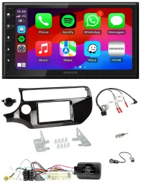 Kenwood Lenkrad USB DAB 2DIN Bluetooth Autoradio für Kia Rio UB 2017-2023 piano