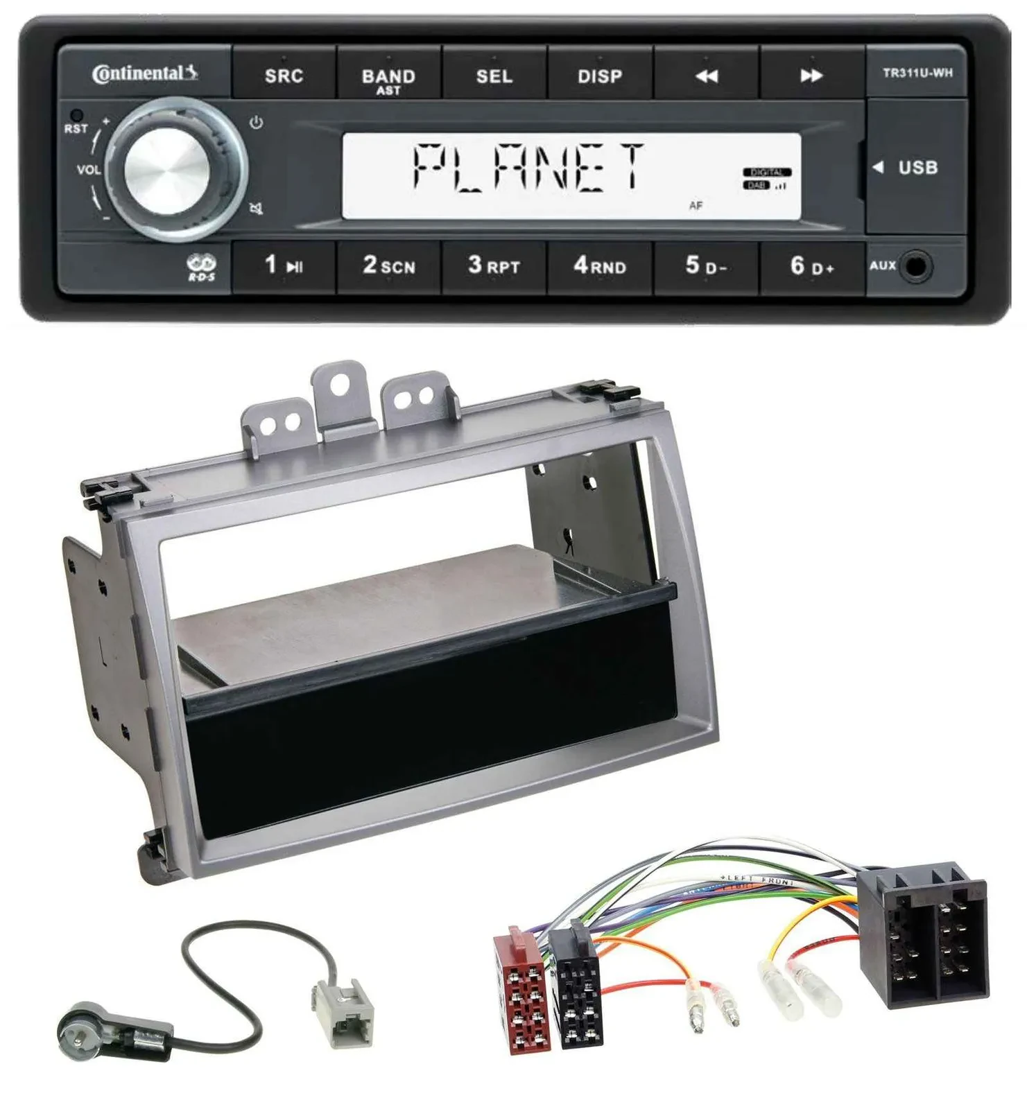Continental USB MP3 AUX 1DIN Autoradio für Hyundai i20 (08-11) Ablagefach