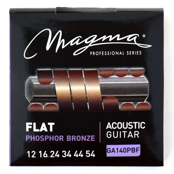 Струны для акустической гитары с плоской обмоткой 12-54 Magma Strings GA140PBF
