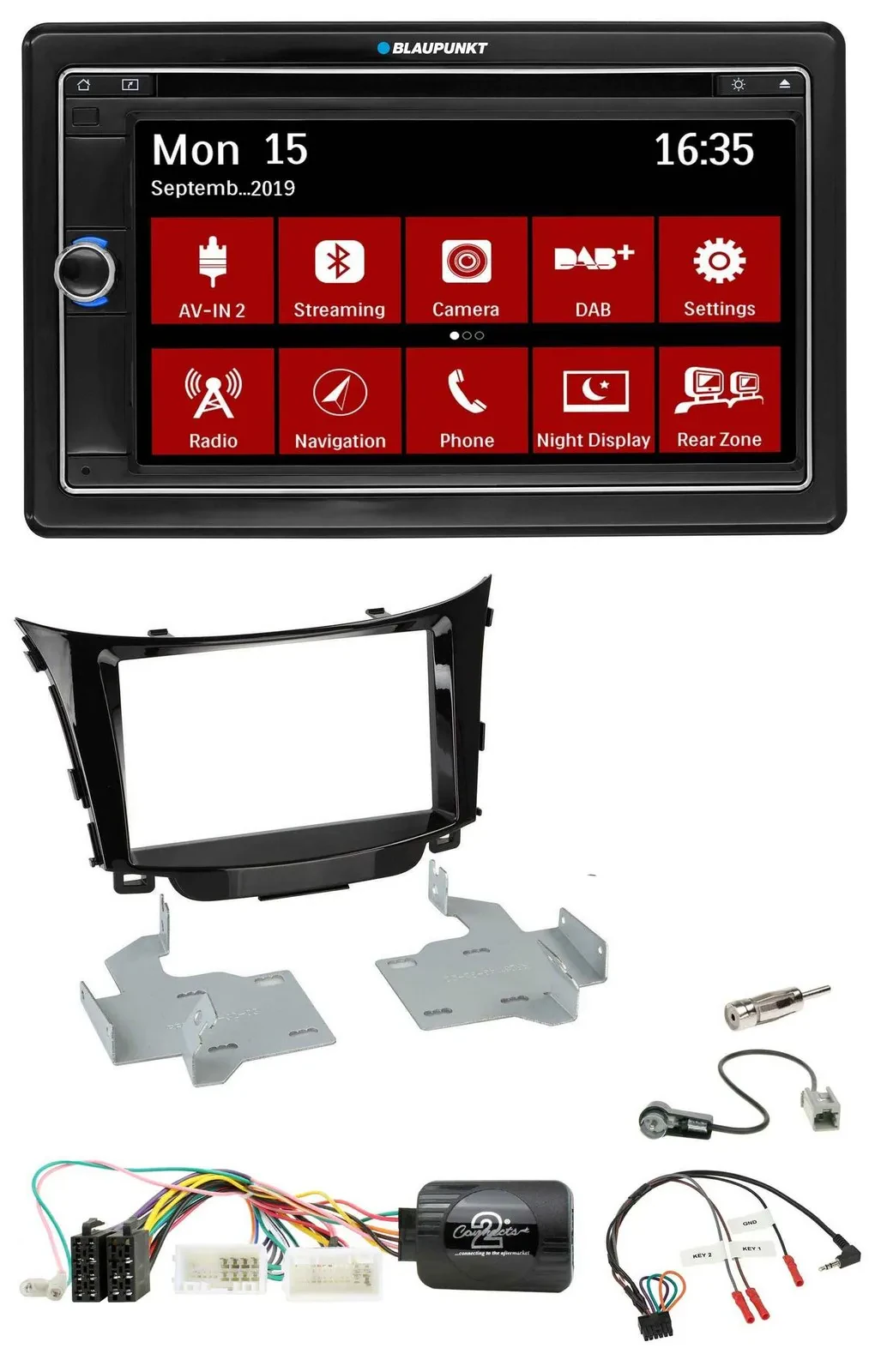 Blaupunkt 2DIN USB DAB Lenkrad Bluetooth TMC Navigation für Hyundai i30 2012-201