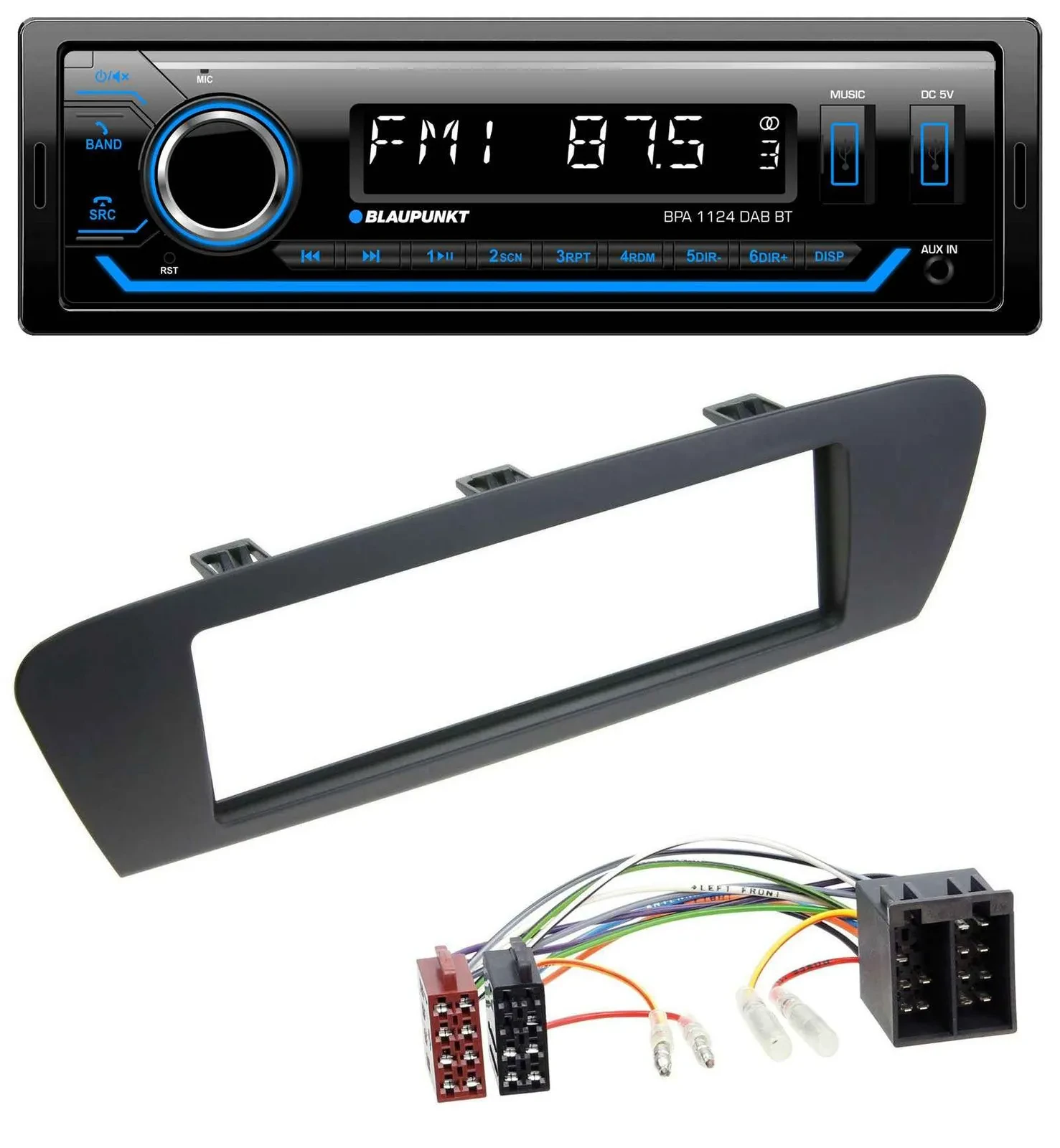 Blaupunkt Bluetooth USB DAB MP3 Autoradio für Renault Scenic (ab 09) - braun