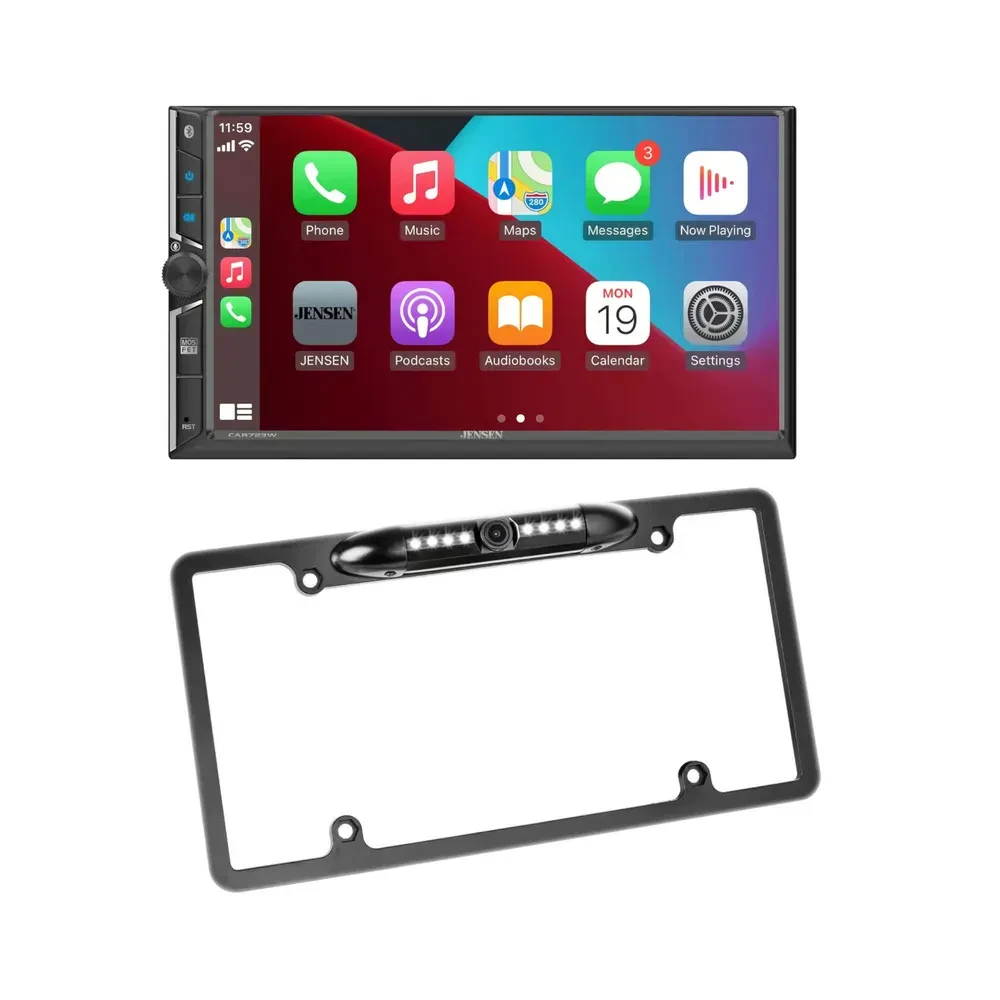 Jensen CAR723W Double-DIN Touchscreen + License Plate Camera