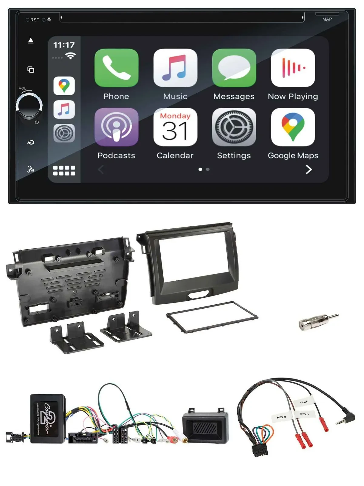 Blaupunkt 2DIN Bluetooth DAB USB DVD Lenkrad Autoradio für Ford Ranger 2AB ab 04