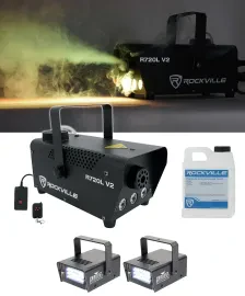 Rockville R720L LED Fog/Smoke Machine + (2) MINI STROBE LED (replaces CH-730)
