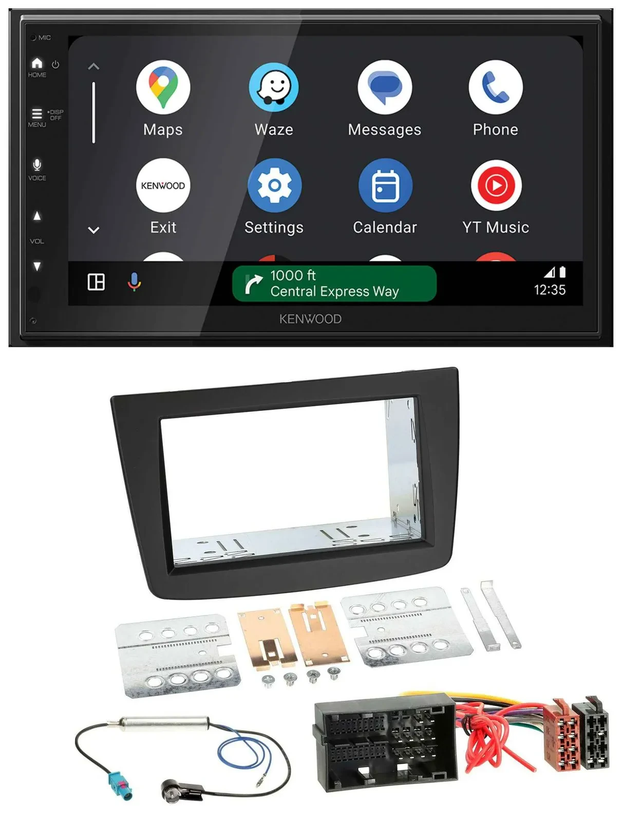 Автомагнитола для Alfa Romeo Mito (955) с 2014 Kenwood 2DIN, DAB, Bluetooth, USB, MP3, чёрный