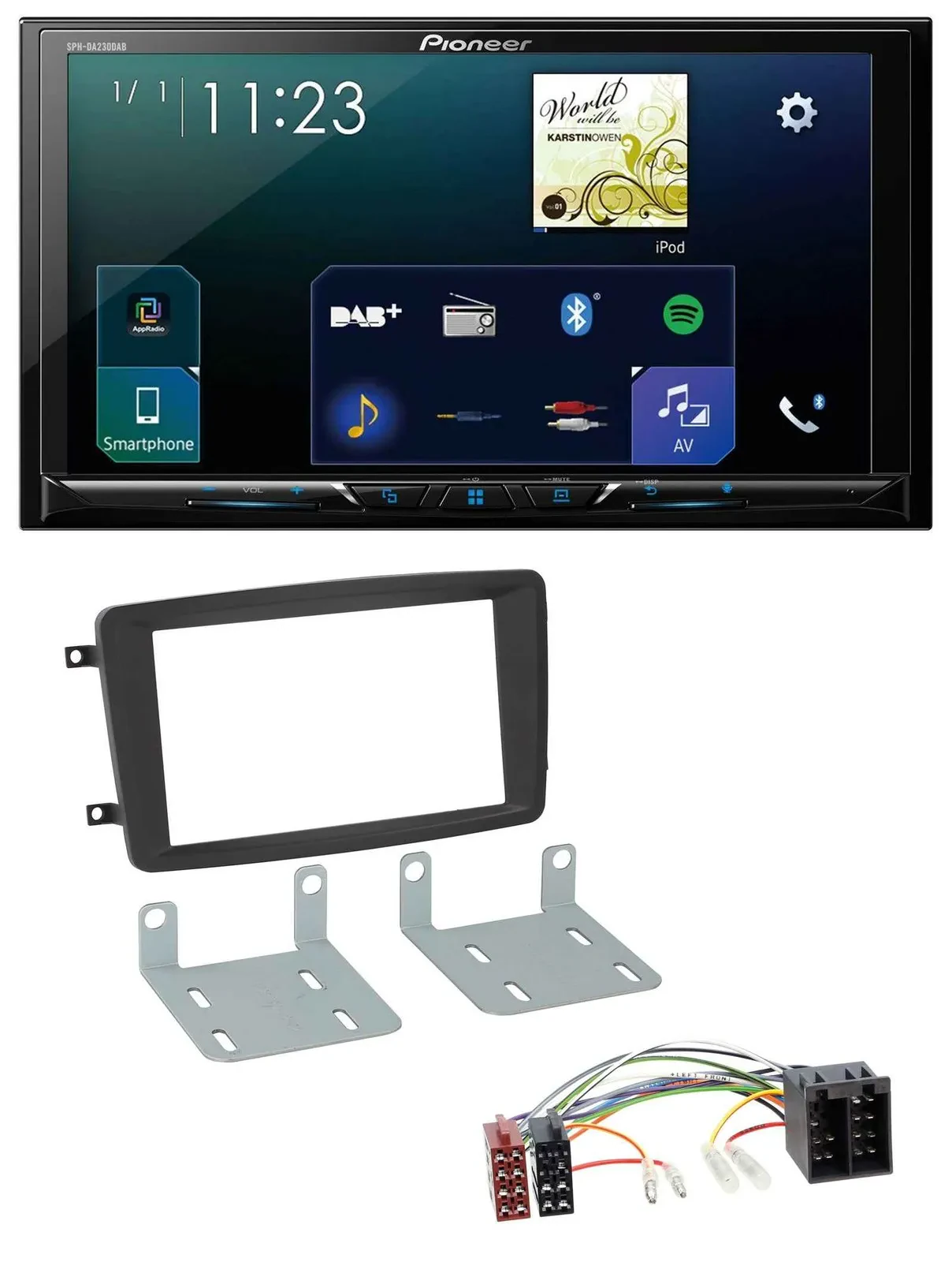 Pioneer MP3 Bluetooth USB 2DIN DAB Autoradio für Mercedes C W203 2000-2004