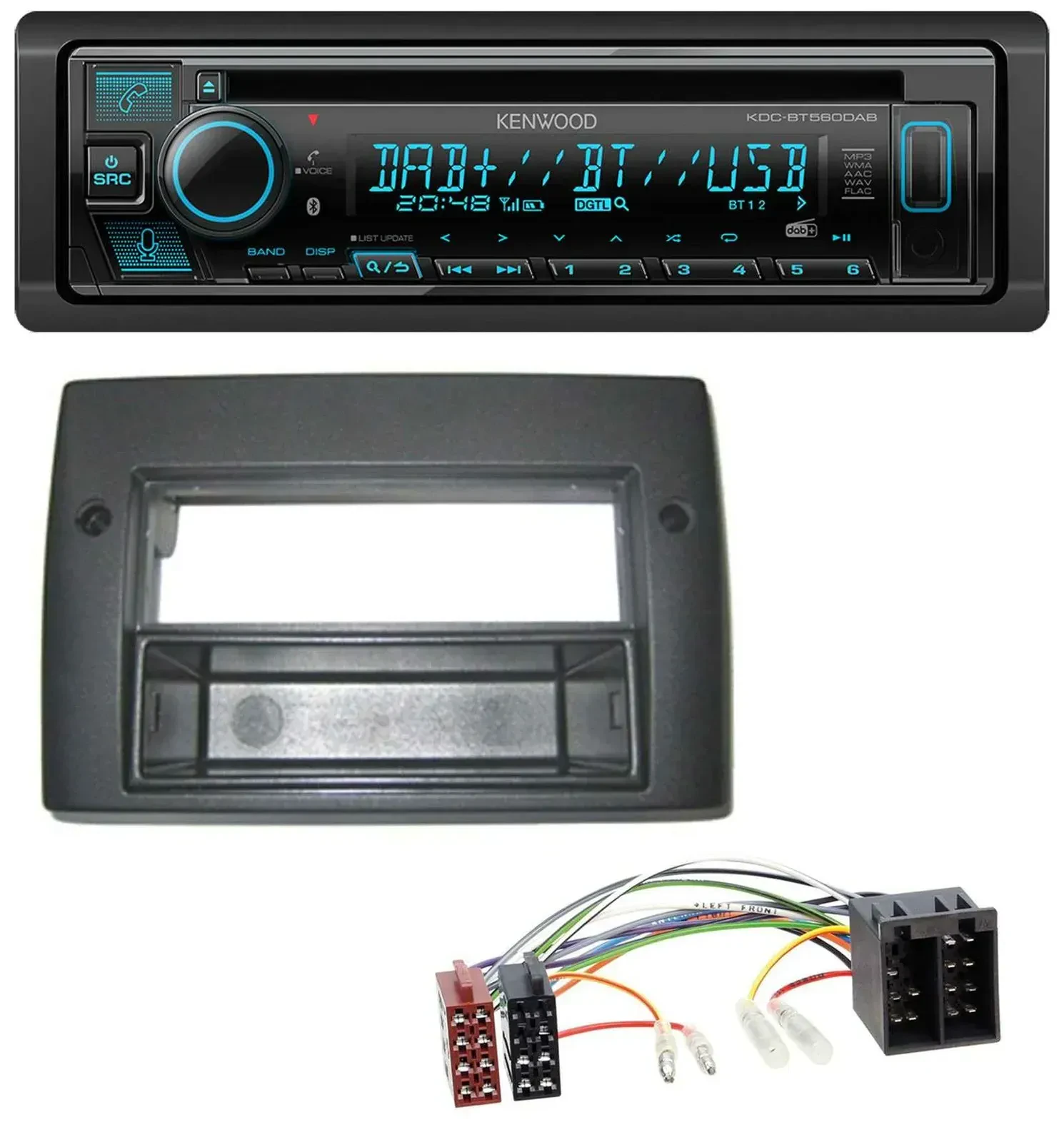 Автомагнитола для Fiat Stilo 192 (2001–2008) Kenwood Bluetooth DAB CD MP3 USB