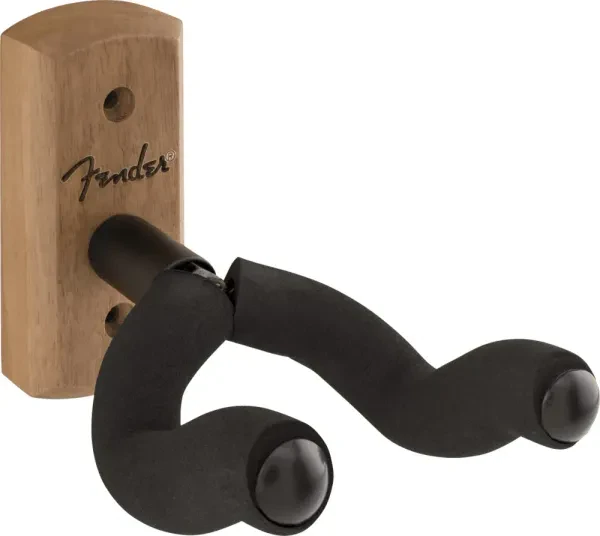 Fender Essentials Wall-Mount Acoustic or Electric Guitar Hanger, Walnut