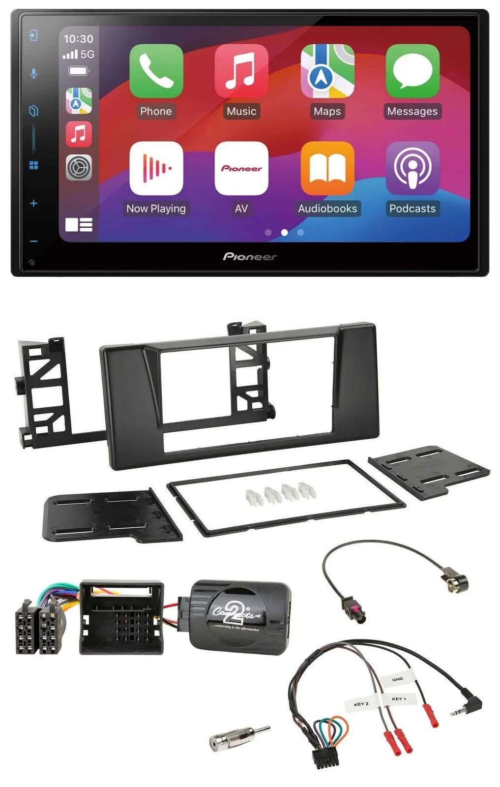 Pioneer DAB USB Lenkrad Bluetooth 2DIN Autoradio für BMW 5er E39 01-03 Quadlock