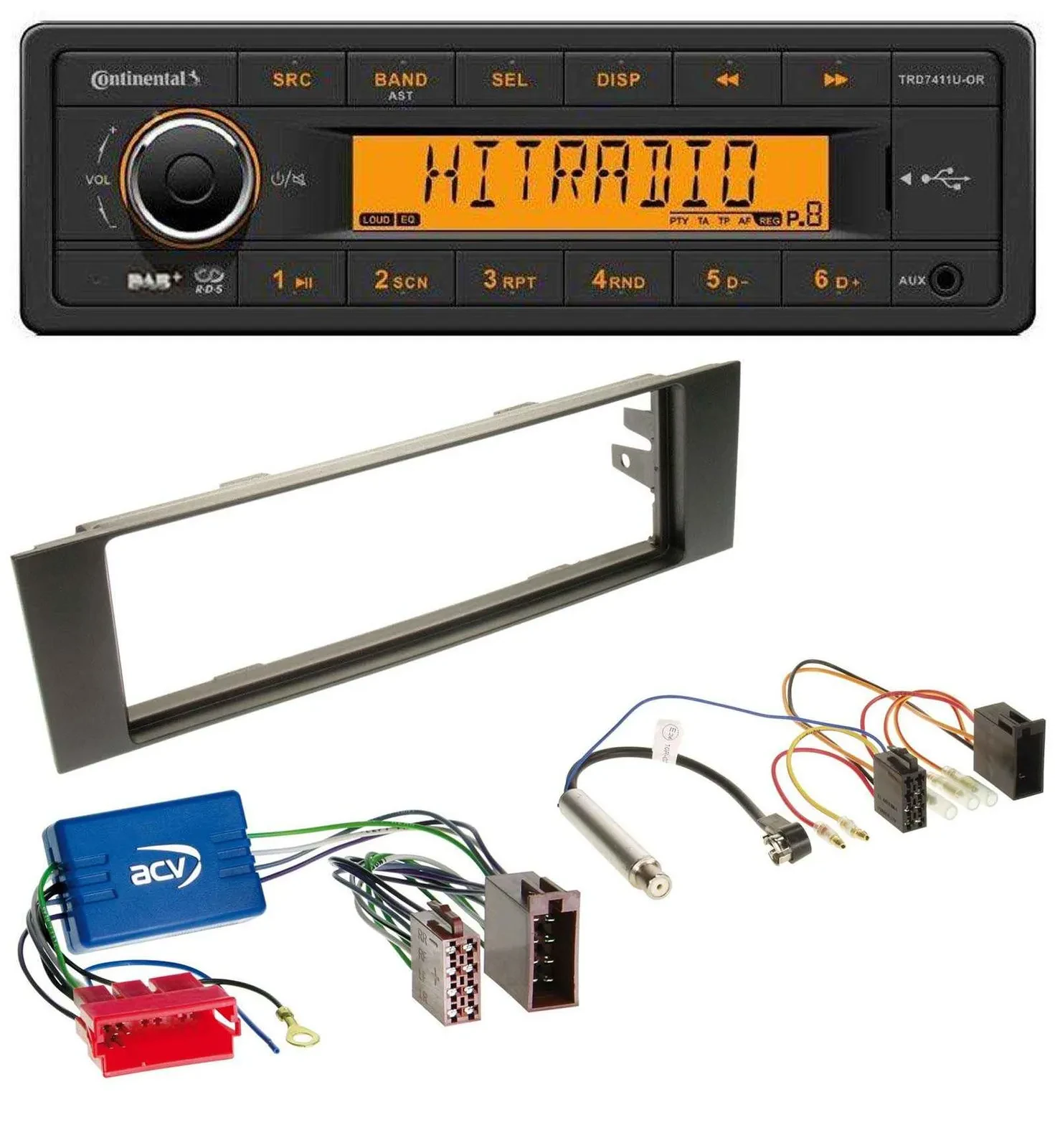Continental 1DIN DAB MP3 AUX USB Autoradio für Audi A3 8P 03-06 Aktivsystem Mini