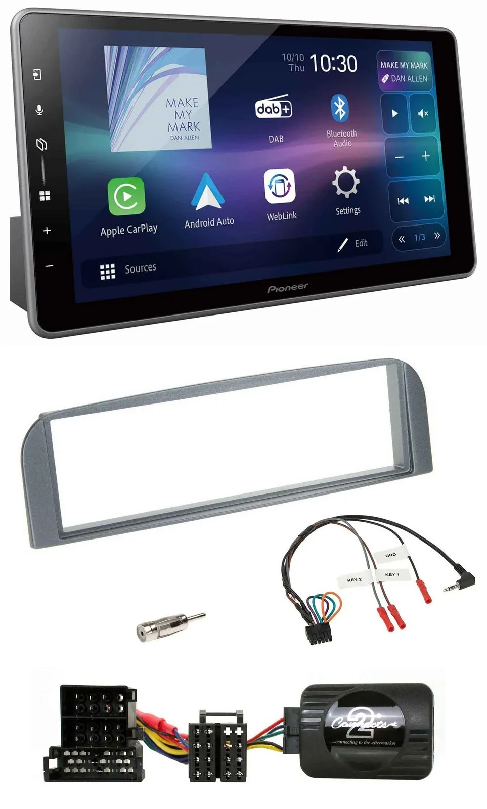 Автомагнитола для Alfa 147/GT Pioneer Bluetooth, USB, DAB, антрацит