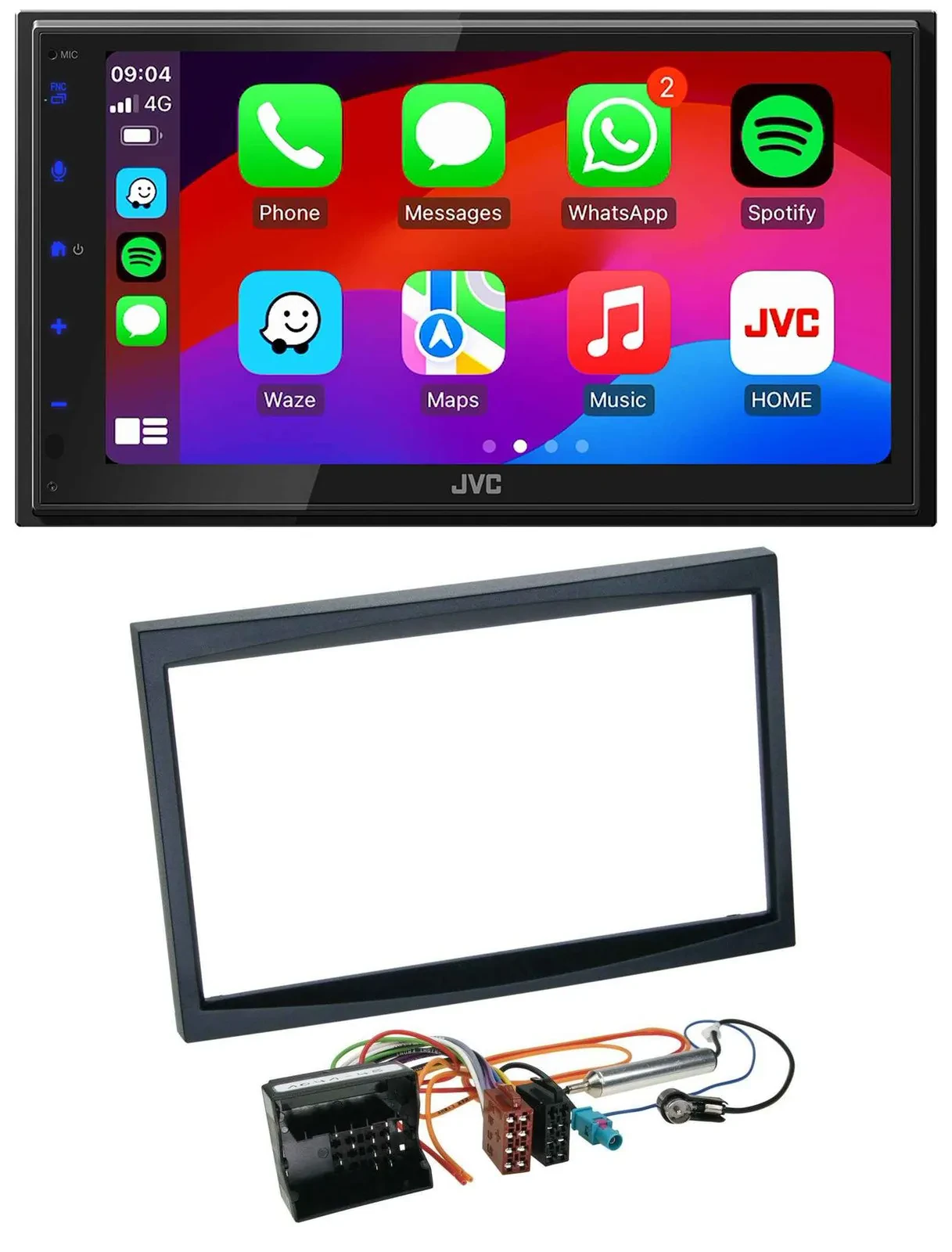 JVC Bluetooth USB MP3 2DIN DAB Autoradio für Citroen C3 C2 Berlingo Jumpy schwar