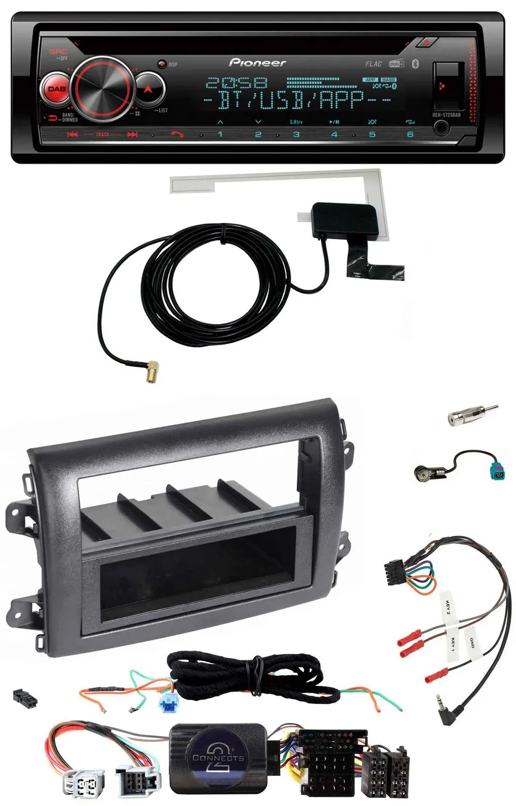 Автомагнитола для Fiat Ducato Serie 8 (с 2021) Pioneer DAB, CD, USB, Bluetooth, поддержка кнопок на руле