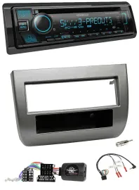 Автомагнитола Kenwood Bluetooth, USB, CD, DAB для Lancia Y (843, 2005–2011), поддержка кнопок на руле, тёмно‑серебристый
