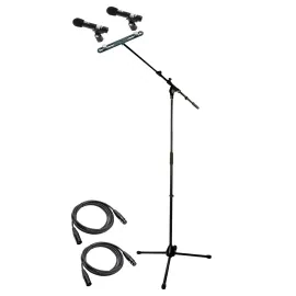 Pro Kondensatormikrofon-Set, 2 Mikros, Stativ, Stereoschiene, Stahl