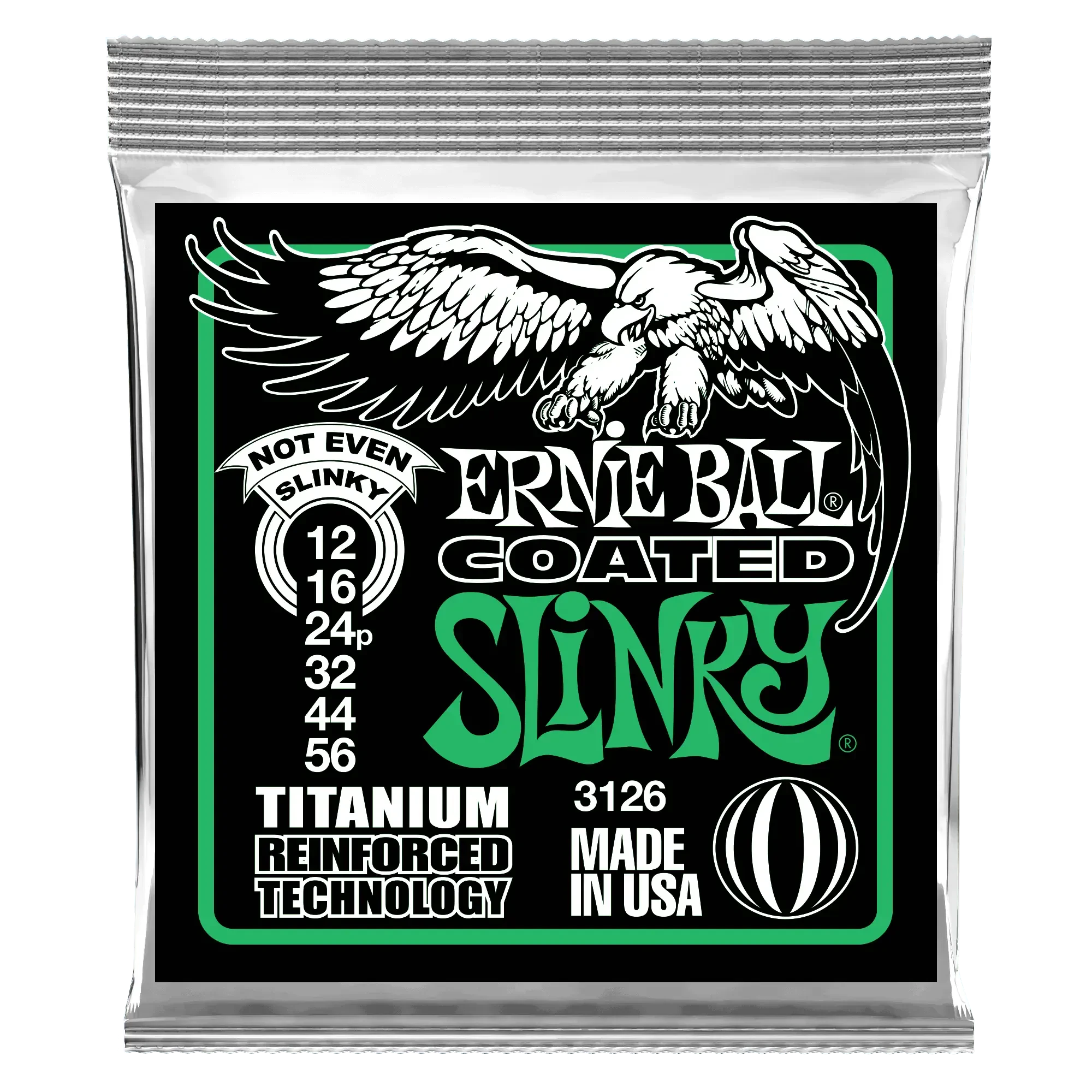 Струны для электрогитары Ernie Ball 3126 Not Even Slinky Coated Titanium RPS 12-56