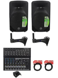 (2) Mackie SRM350V3 1000 Watt 10" Powered Speakers w/DSP For Restaurant/Bar/Cafe