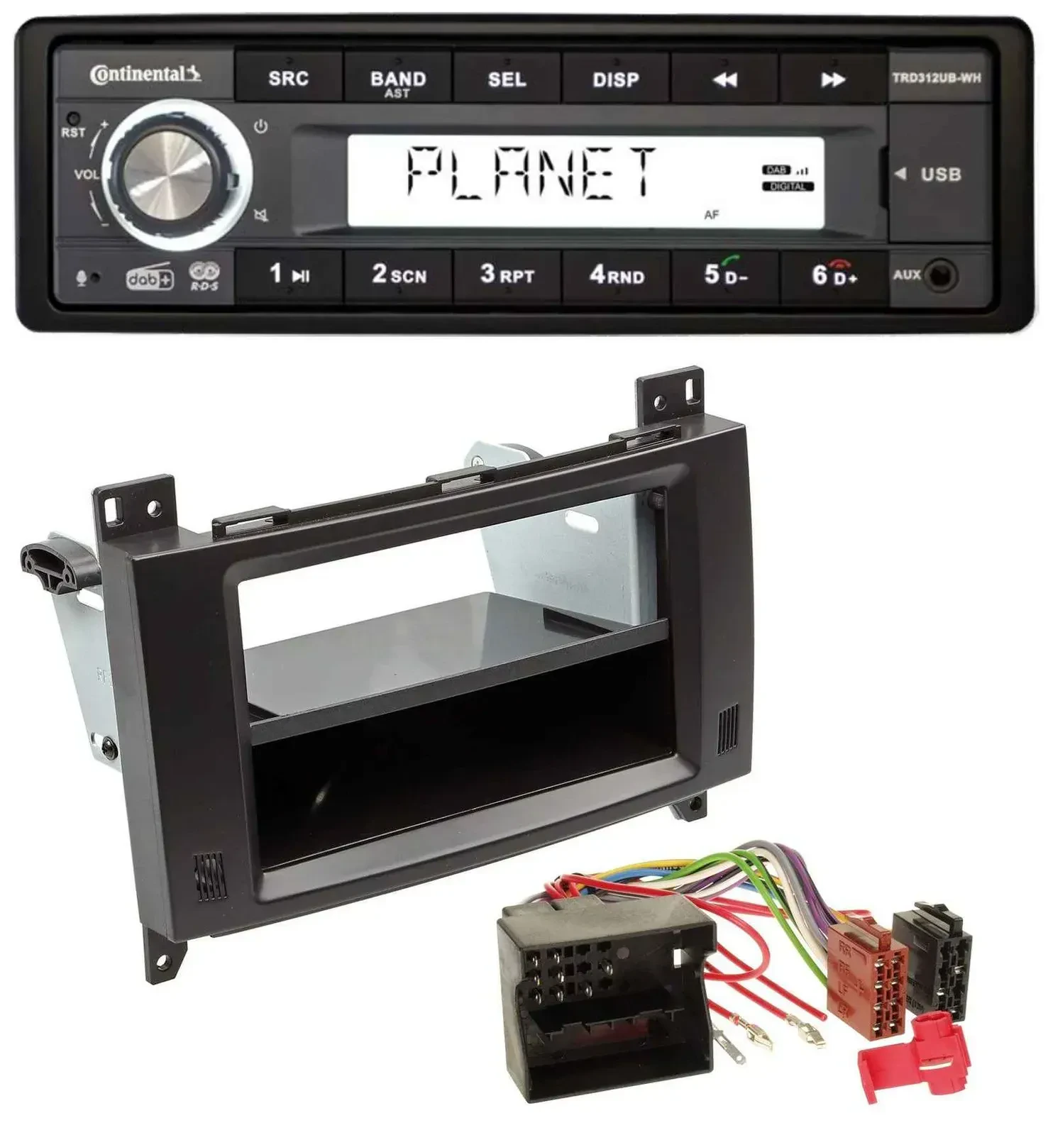 Continental USB 1DIN AUX DAB MP3 Autoradio für Mercedes A- B-Klasse Vito Profive